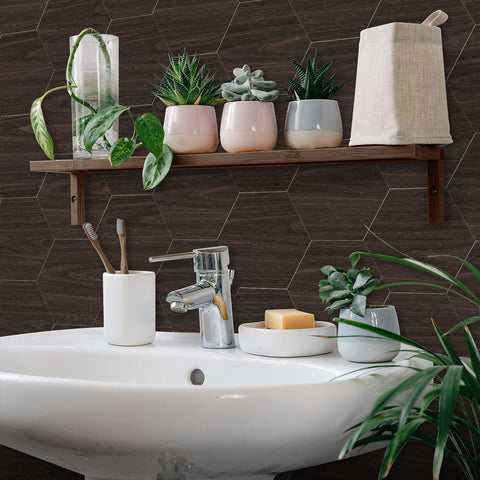 Espresso Dark Wood Wallpaper for Bathroom Espresso Dark Wood Wallpaper for Bathroom