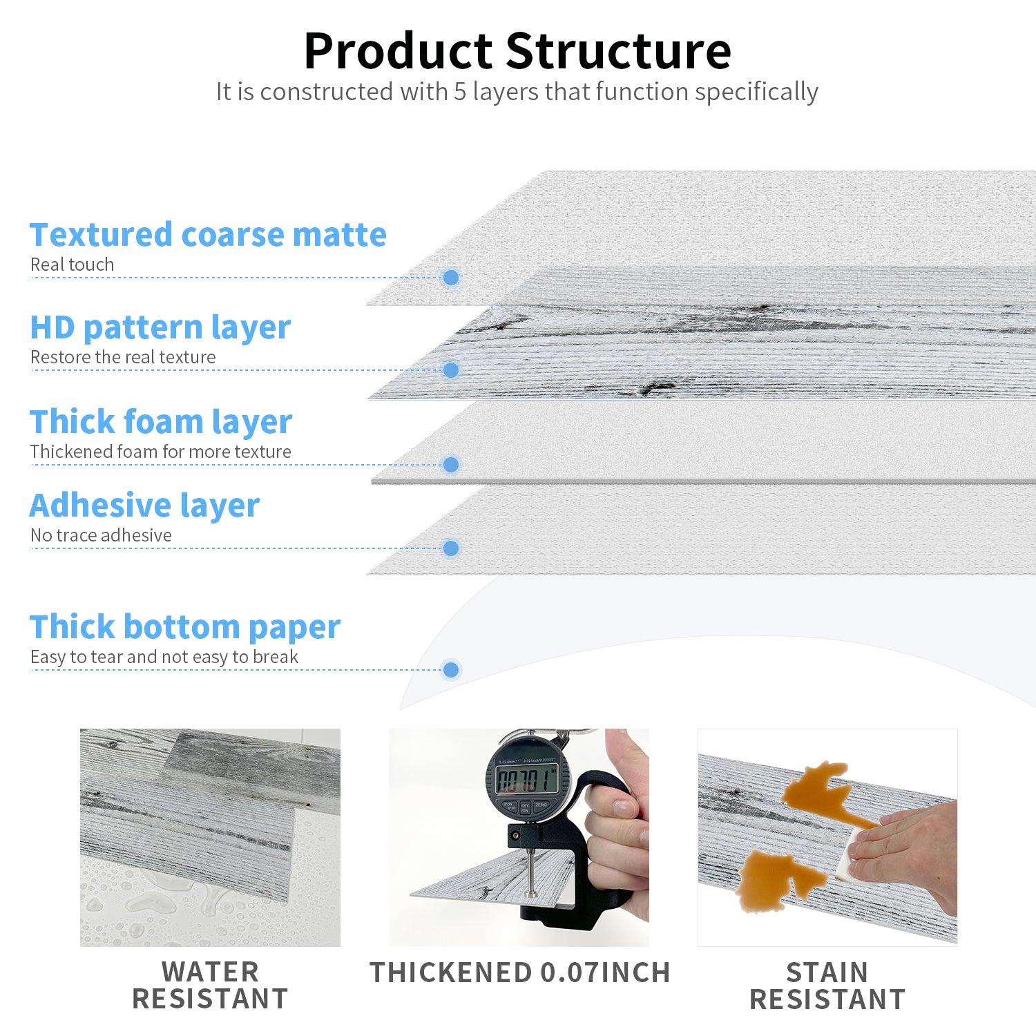 Thicken Light Grey Weathered Wallpaper Wooden Thicken Light Grey Weathered Wallpaper Wooden