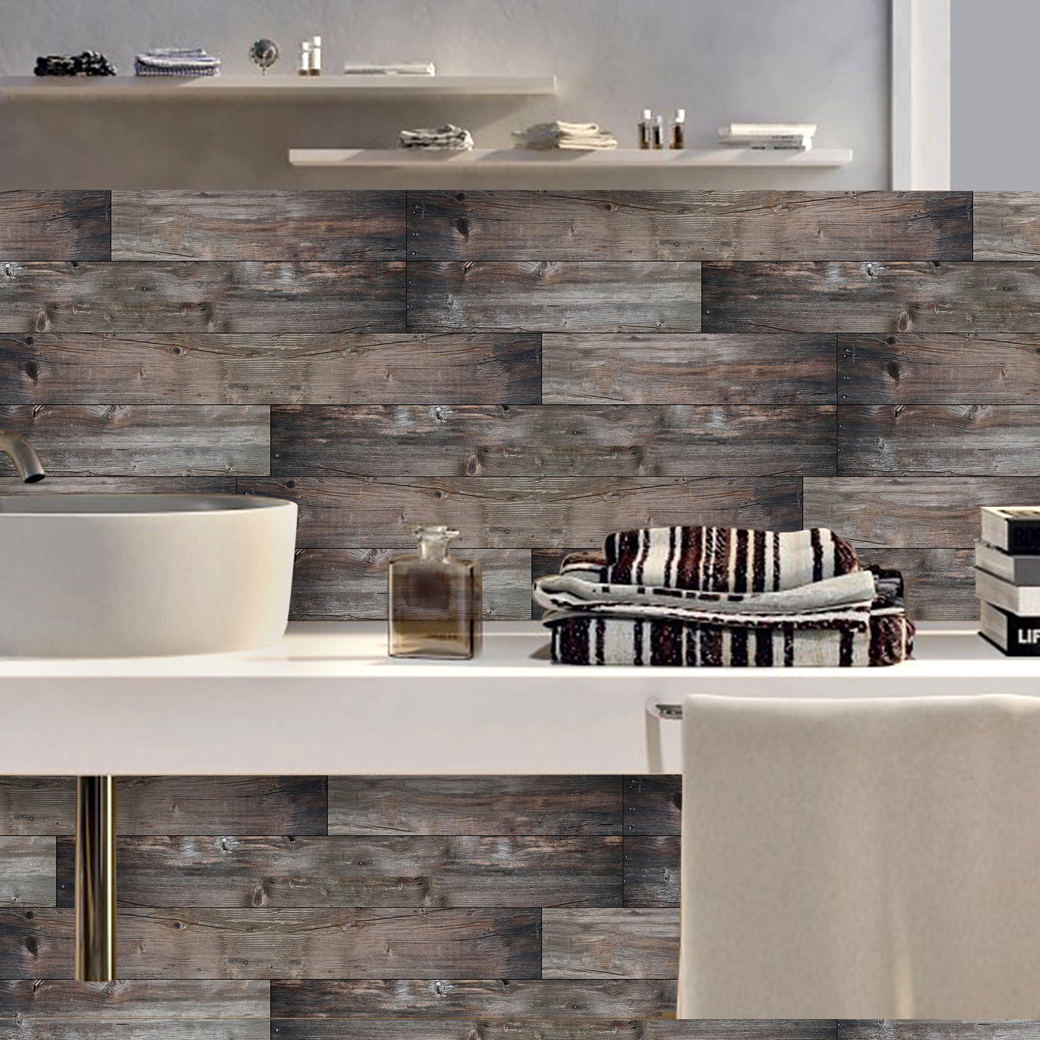 Vintage Gray and Brown Wood Wallpapers for Bathroom Vintage Gray and Brown Wood Wallpapers for Bathroom