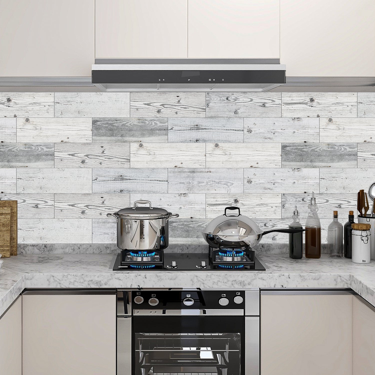 Light Grey Weathered Wooden Wallpaper for Kitchen Remodeling Light Grey Weathered Wooden Wallpaper for Kitchen Remodeling