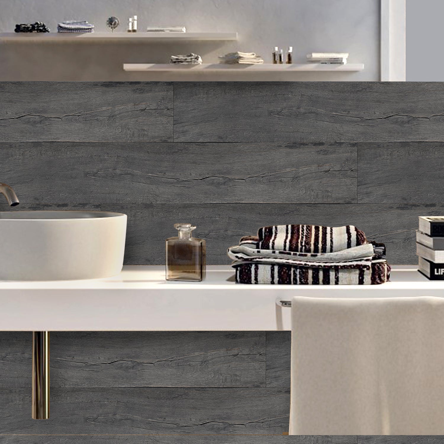 Slate Gray Ash Wood Wallpaper Wood Panelling for Wall Decoration Slate Gray Ash Wood Wallpaper Wood Panelling for Wall Decoration