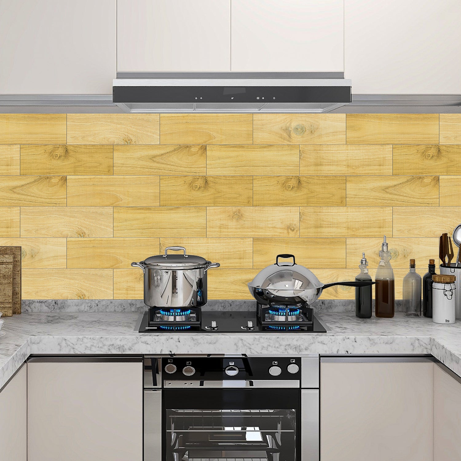 Khaki Wood Grain Wooden Wallpaper for Kitchen Remodeling Khaki Wood Grain Wooden Wallpaper for Kitchen Remodeling