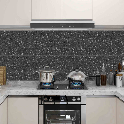 Midnight Black Terrazzo Peel and Stick Tile Stickers for Kitchen Backsplash and Bathroom Midnight Black Terrazzo Peel and Stick Tile Stickers for Kitchen Backsplash and Bathroom