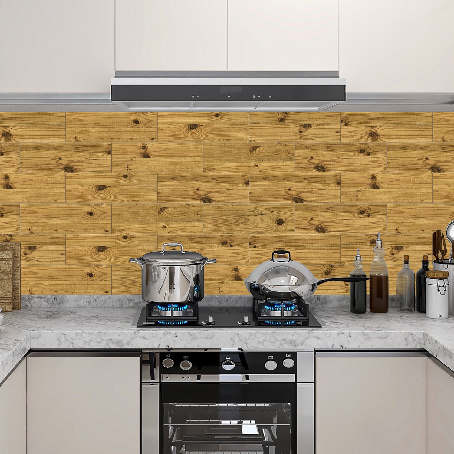 Warm Brown Wooden Wallpaper for Kitchen Remodeling Warm Brown Wooden Wallpaper for Kitchen Remodeling