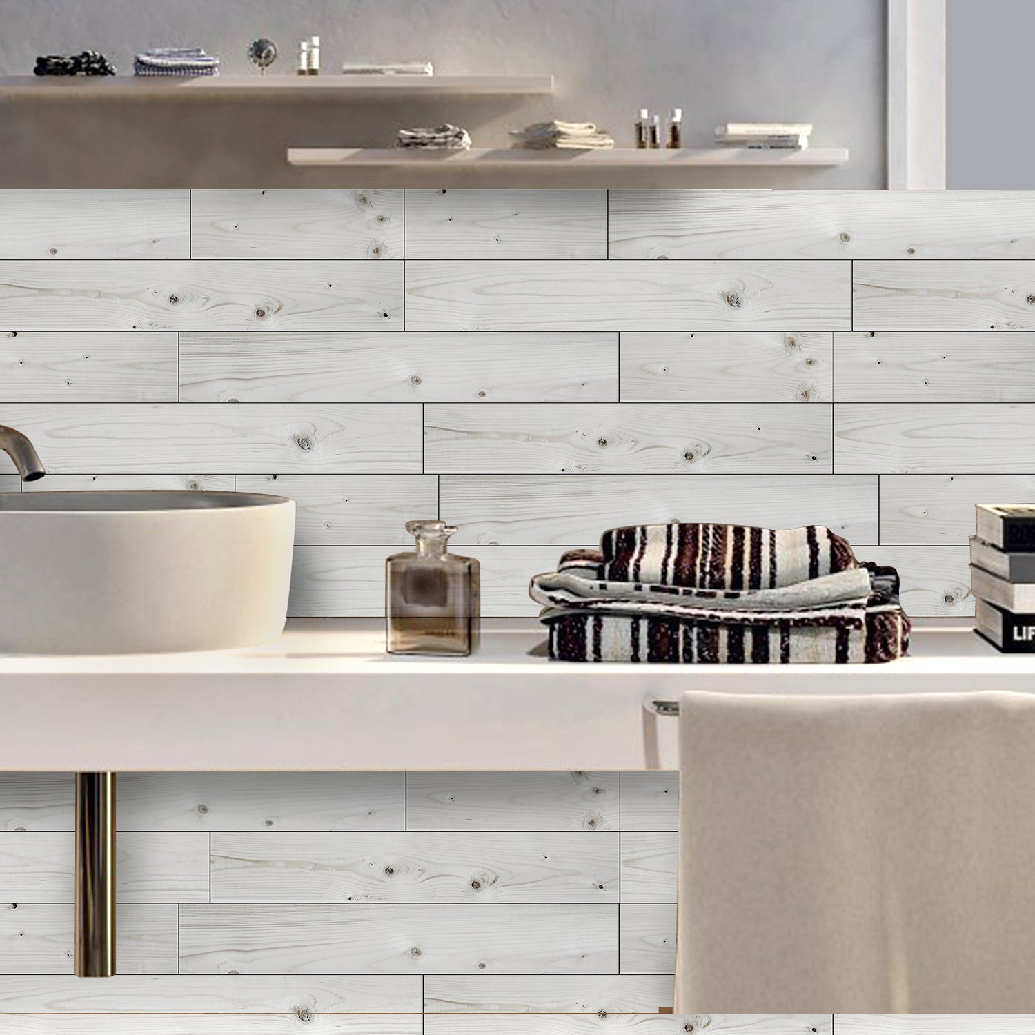 Minimalist White Wood Wallpaper for Wall Decoration Minimalist White Wood Wallpaper for Wall Decoration