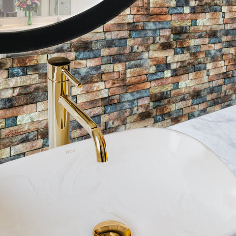 Blue Orange Splicing Marble Texture Floor Stickers Peel and Stick Countryside Blue Orange Splicing Marble Texture Floor Stickers Peel and Stick Countryside