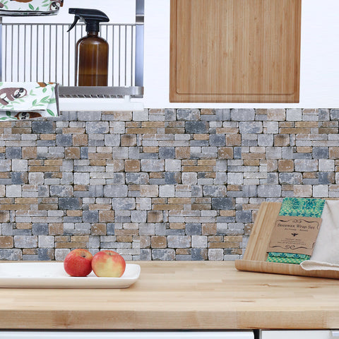 Grey and Brown Splicing Marble Texture Floor Stickers Peel and Stick Countryside Grey and Brown Splicing Marble Texture Floor Stickers Peel and Stick Countryside