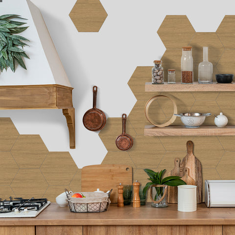 Natural Brown Faux Wood Wallpaper for Kitchen Remodeling Natural Brown Faux Wood Wallpaper for Kitchen Remodeling