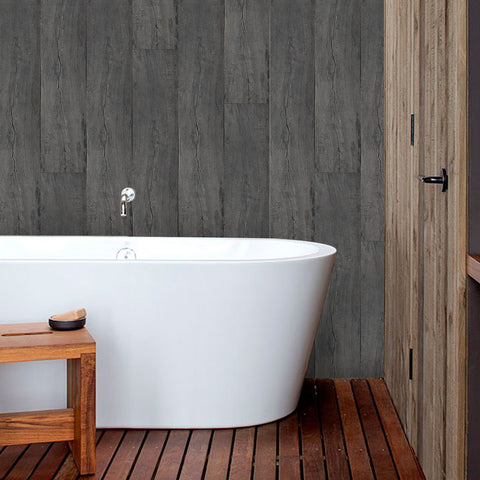 Waterproof Slate Gray Ash Wood Wallpaper Wood Panelling for Bathroom Waterproof Slate Gray Ash Wood Wallpaper Wood Panelling for Bathroom