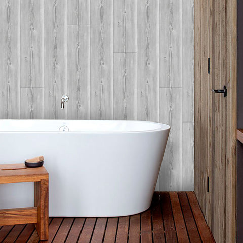 Waterproof Light Gray Andwhite Oak Wood Wallpaper for Bathroom Waterproof Light Gray Andwhite Oak Wood Wallpaper for Bathroom