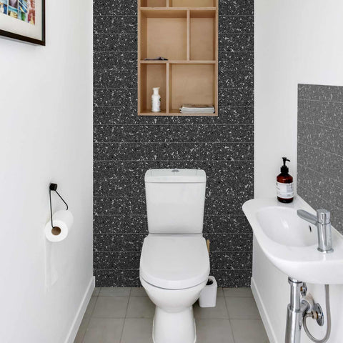 Midnight Black Terrazzo Peel and Stick Tile Stickers for Kitchen Backsplash and Bathroom Midnight Black Terrazzo Peel and Stick Tile Stickers for Kitchen Backsplash and Bathroom