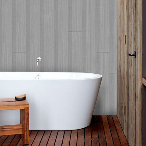 Waterproof Light Grey Birch Wood Wallpaper for Bathroom Waterproof Light Grey Birch Wood Wallpaper for Bathroom