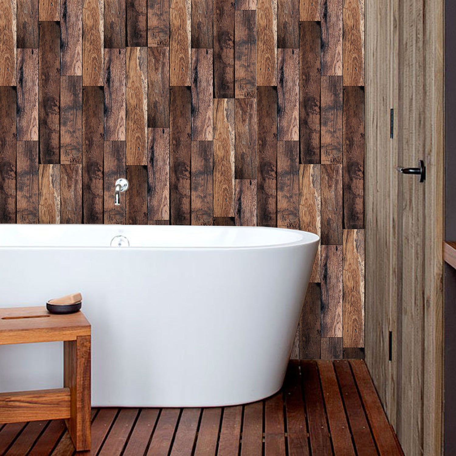 Waterproof Dark Brown Oak Wood Looking Wallpaper Waterproof Dark Brown Oak Wood Looking Wallpaper