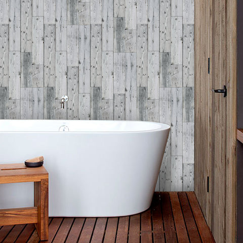Waterproof Light Grey Wallpaper Texture Wood for Bathroom Waterproof Light Grey Wallpaper Texture Wood for Bathroom