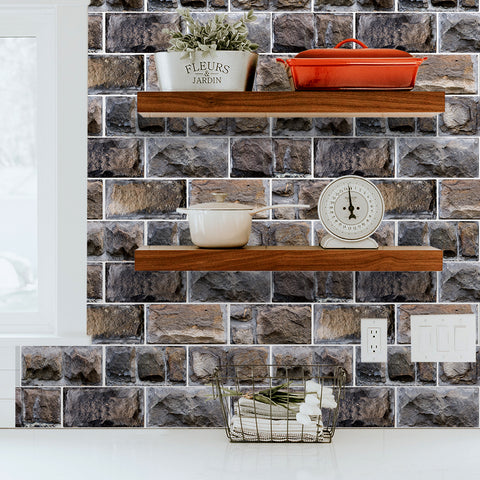 Dark Brown Splicing Marble Texture Floor Stickers Peel and Stick Dark Brown Splicing Marble Texture Floor Stickers Peel and Stick