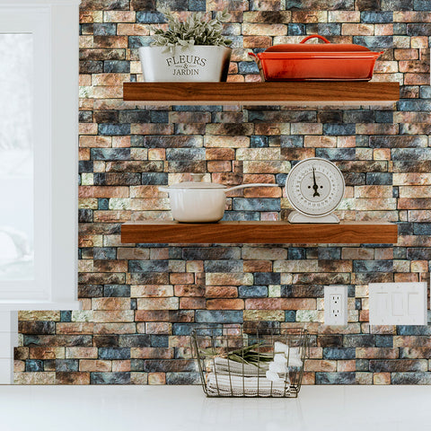 Blue Orange Splicing Marble Texture Floor Stickers Peel and Stick Countryside Blue Orange Splicing Marble Texture Floor Stickers Peel and Stick Countryside