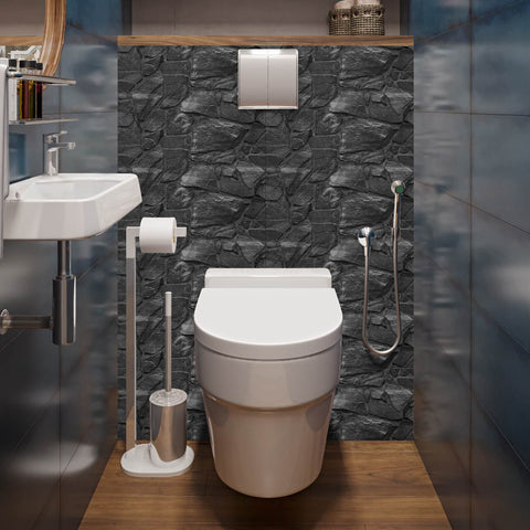 Classic Black Stone Wall Stickers Retro Tile Stickers for Kitchen, Bathroom, and Stair Steps Classic Black Stone Wall Stickers Retro Tile Stickers for Kitchen, Bathroom, and Stair Steps