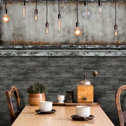 Eco-Friendly Dark Wood Grain Wallpaper for Dining Room Eco-Friendly Dark Wood Grain Wallpaper for Dining Room