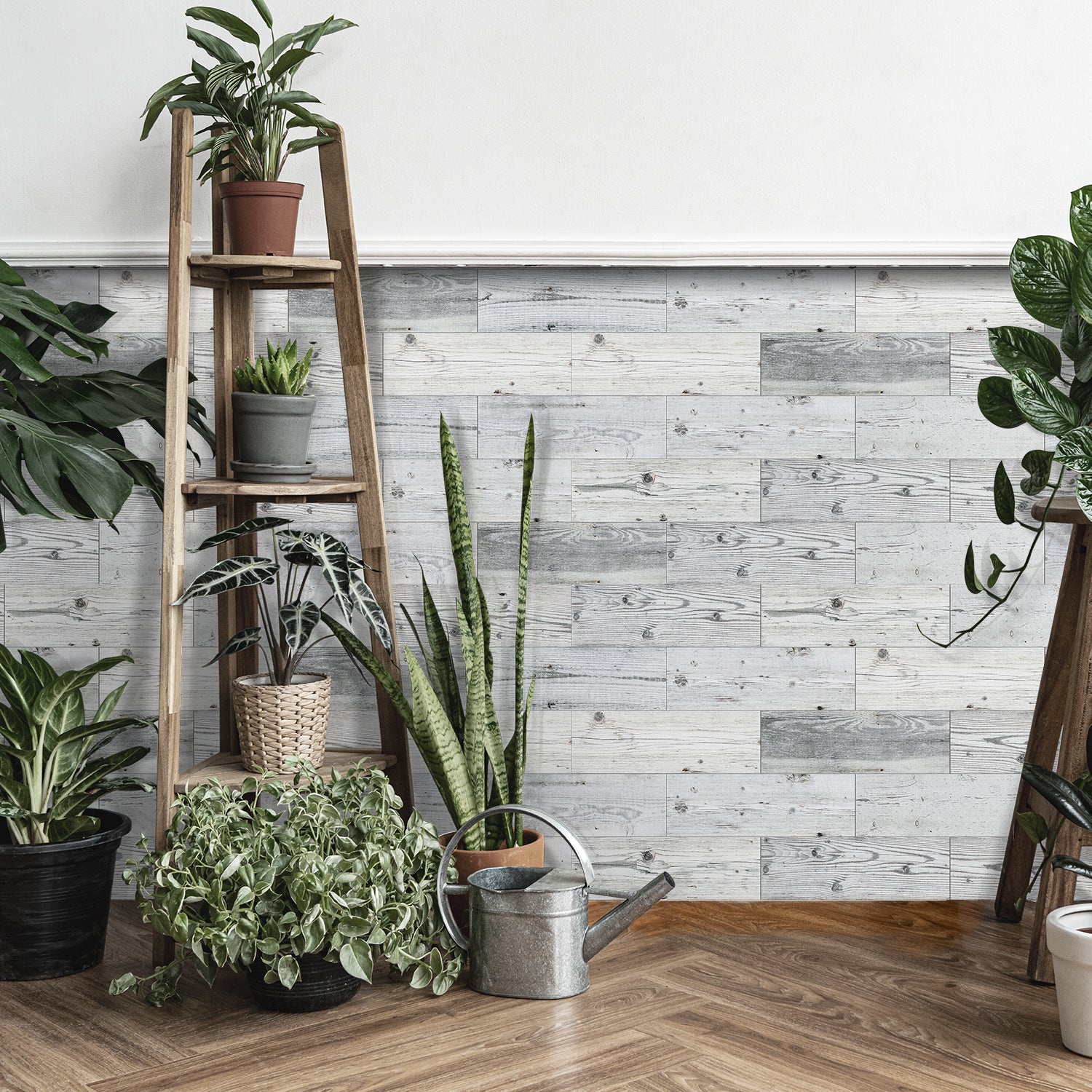 Light Grey Weathered Wallpaper Wooden for Wall Decoration Light Grey Weathered Wallpaper Wooden for Wall Decoration