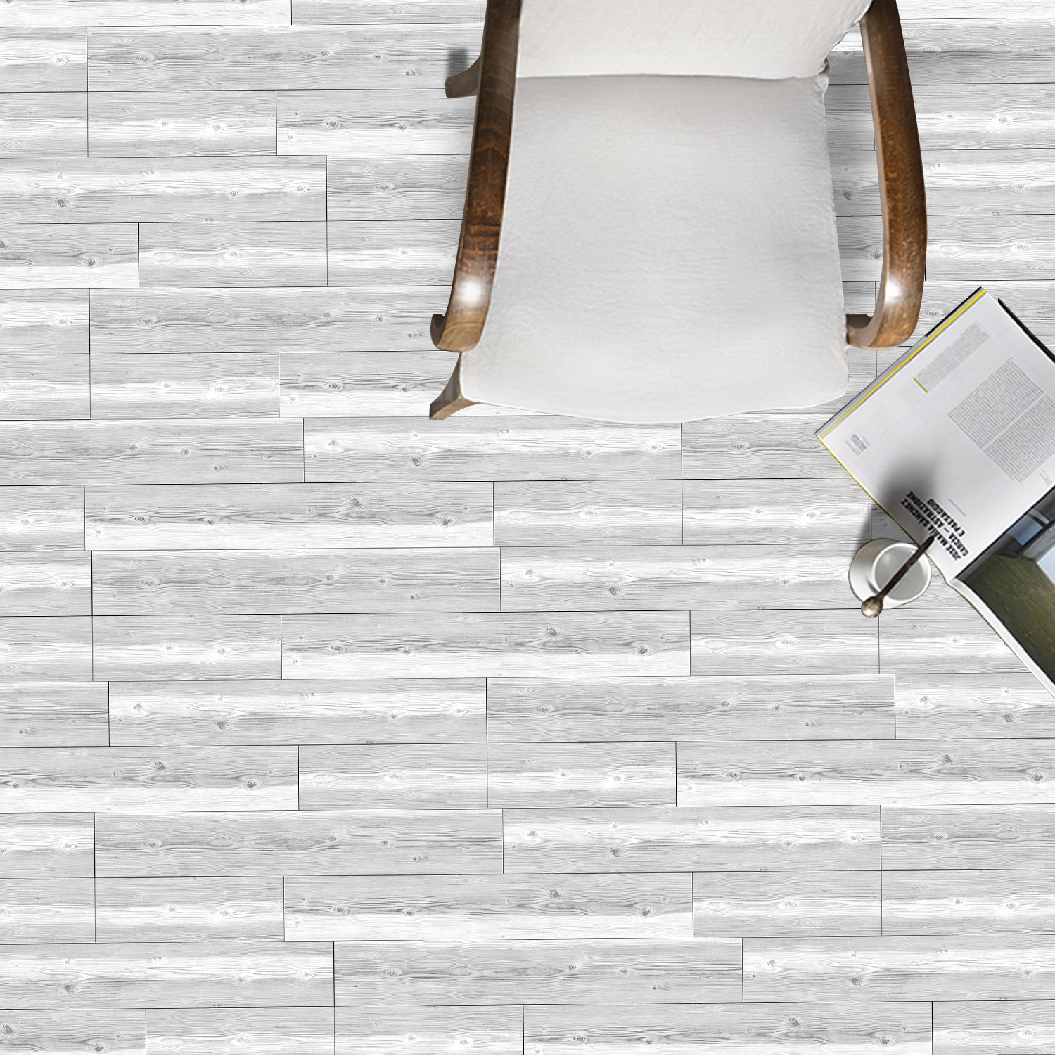 Waterproof Light Gray Wallpaper Wood Planks for Floor Renovation Waterproof Light Gray Wallpaper Wood Planks for Floor Renovation