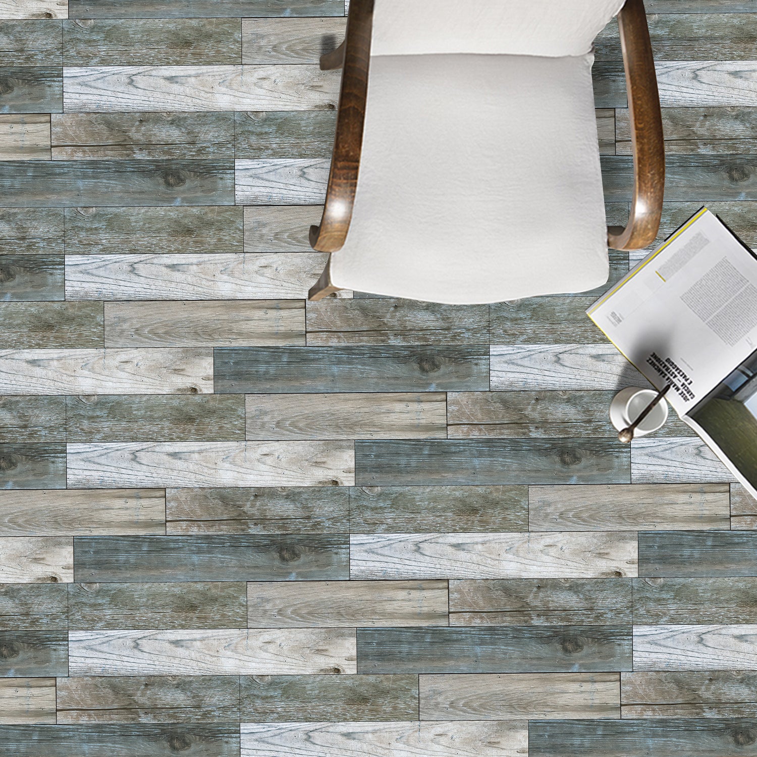 Ocean Inspired Blue Barn Wood Wallpaper for Floor Renovation Ocean Inspired Blue Barn Wood Wallpaper for Floor Renovation