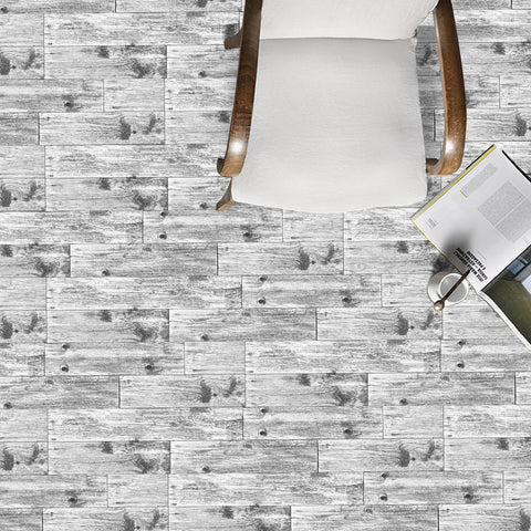 Weathered Light Grey Wood Wallpaper Peel and Stick for Floor Renovation Weathered Light Grey Wood Wallpaper Peel and Stick for Floor Renovation