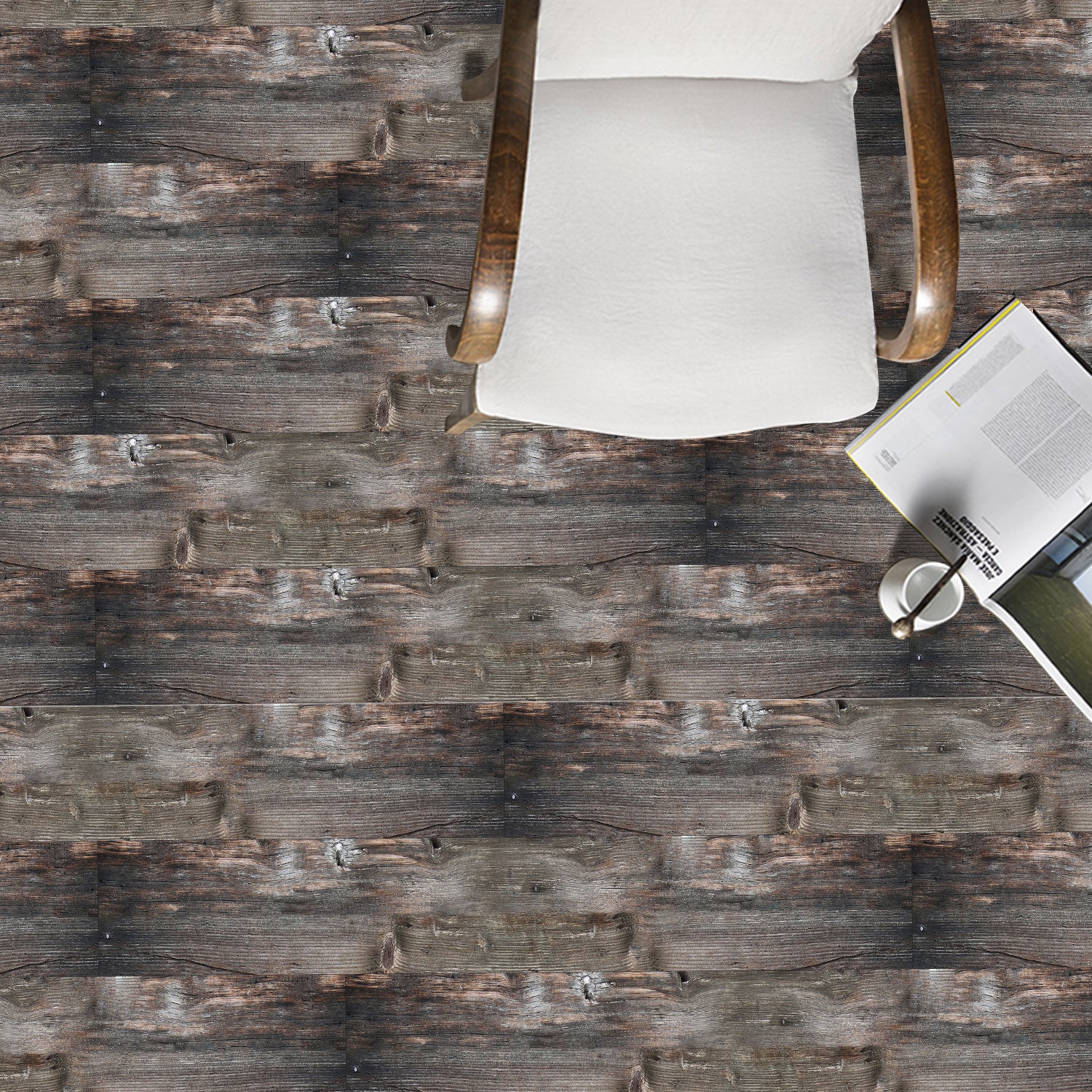 Waterproof Dark Gray Aged Barn Woods Wallpaper for Floor Renovation Waterproof Dark Gray Aged Barn Woods Wallpaper for Floor Renovation