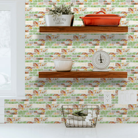 Light Green Splicing Marble Texture Floor Stickers Peel and Stick Light Green Splicing Marble Texture Floor Stickers Peel and Stick