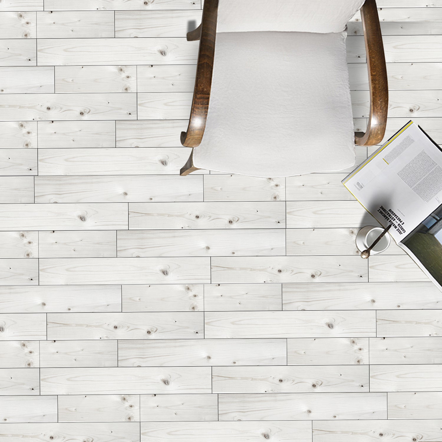 Waterproof Minimalist White Wood Wallpaper for Floor Renovation Waterproof Minimalist White Wood Wallpaper for Floor Renovation