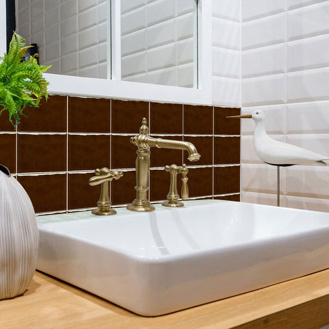 Kanagawa Brown Provence Wall Stickers Peel and Stick, Waterproof, Perfect for Kitchen, Bathroom, Stairs, and Backsplash Kanagawa Brown Provence Wall Stickers Peel and Stick, Waterproof, Perfect for Kitchen, Bathroom, Stairs, and Backsplash