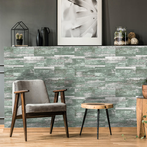 Turquoise Rustic Faux Wood Wallpaper for Wall Decoration Turquoise Rustic Faux Wood Wallpaper for Wall Decoration