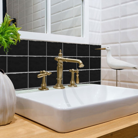 Garros Black Provence Wall Stickers Waterproof Peel and Stick Wall Tiles for Kitchen, Bathroom, and Home Decor Garros Black Provence Wall Stickers Waterproof Peel and Stick Wall Tiles for Kitchen, Bathroom, and Home Decor