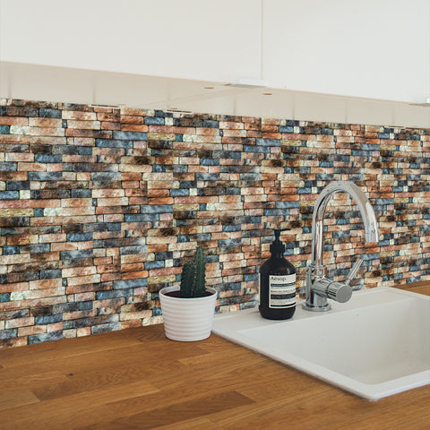 Blue Orange Splicing Marble Texture Floor Stickers Peel and Stick Countryside Blue Orange Splicing Marble Texture Floor Stickers Peel and Stick Countryside