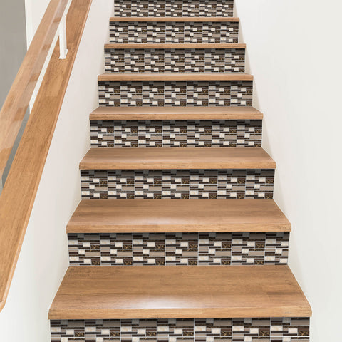 Brown Marble Textured Peel and Stick Floor Stickers Luxury Tiles 9pcs Brown Marble Textured Peel and Stick Floor Stickers Luxury Tiles 9pcs