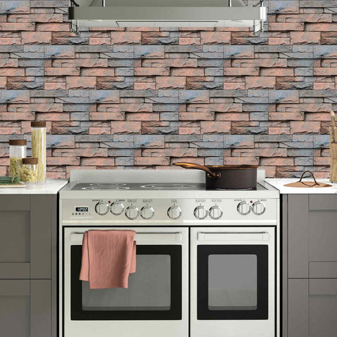 Gray and White Stone Wall Stickers Waterproof Tile Stickers for Kitchen Backsplash and Bathroom Gray and White Stone Wall Stickers Waterproof Tile Stickers for Kitchen Backsplash and Bathroom