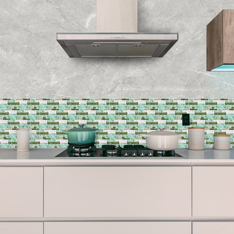 Green Splicing Marble Texture Floor Stickers Peel and Stick Green Splicing Marble Texture Floor Stickers Peel and Stick