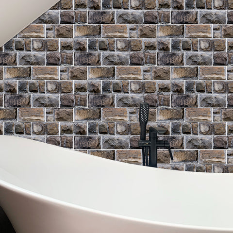 Dark Brown Splicing Marble Texture Floor Stickers Peel and Stick Dark Brown Splicing Marble Texture Floor Stickers Peel and Stick