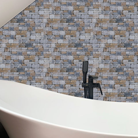 Grey and Brown Splicing Marble Texture Floor Stickers Peel and Stick Countryside Grey and Brown Splicing Marble Texture Floor Stickers Peel and Stick Countryside