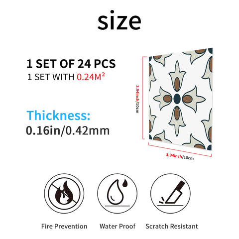 24Pcs Geometry Decorative Stickers 4x4 6x6 8x8 Inches, Peel and Stick Backsplash Tile Stickers, Wall Stickers Self Adhesive Removable Waterproof for Kitchen Backsplash,Staircase,Stick on Tiles 24Pcs Geometry Decorative Stickers 4x4 6x6 8x8 Inches, Peel and Stick Backsplash Tile Stickers, Wall Stickers Self Adhesive Removable Waterproof for Kitchen Backsplash,Staircase,Stick on Tiles