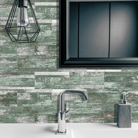 Turquoise Rustic Faux Wood Wallpaper for Kitchen Turquoise Rustic Faux Wood Wallpaper for Kitchen