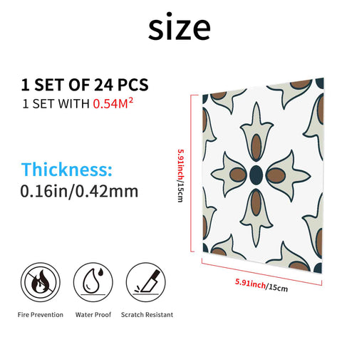 24Pcs Geometry Decorative Stickers 4x4 6x6 8x8 Inches, Peel and Stick Backsplash Tile Stickers, Wall Stickers Self Adhesive Removable Waterproof for Kitchen Backsplash,Staircase,Stick on Tiles 24Pcs Geometry Decorative Stickers 4x4 6x6 8x8 Inches, Peel and Stick Backsplash Tile Stickers, Wall Stickers Self Adhesive Removable Waterproof for Kitchen Backsplash,Staircase,Stick on Tiles