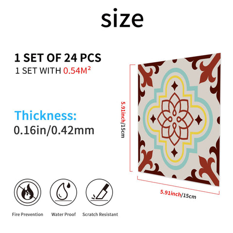 24pcs Floral Flower Wall Tile Paper Peel and Stick Removable Waterproof Wallpaper for Cabinet Kitchen Bathroom 24pcs Floral Flower Wall Tile Paper Peel and Stick Removable Waterproof Wallpaper for Cabinet Kitchen Bathroom