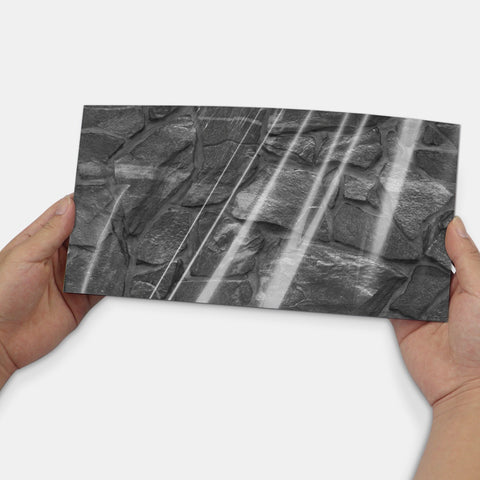 Classic Black Stone Wall Stickers Retro Tile Stickers for Kitchen, Bathroom, and Stair Steps Classic Black Stone Wall Stickers Retro Tile Stickers for Kitchen, Bathroom, and Stair Steps