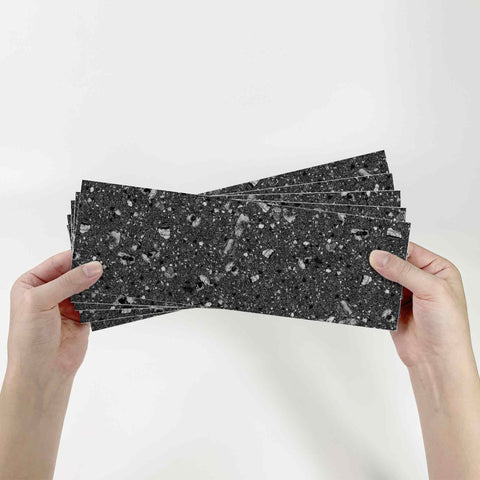 Midnight Black Terrazzo Peel and Stick Tile Stickers for Kitchen Backsplash and Bathroom Midnight Black Terrazzo Peel and Stick Tile Stickers for Kitchen Backsplash and Bathroom