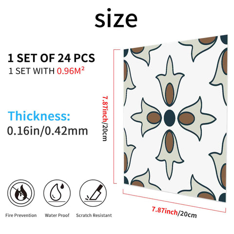 24Pcs Geometry Decorative Stickers 4x4 6x6 8x8 Inches, Peel and Stick Backsplash Tile Stickers, Wall Stickers Self Adhesive Removable Waterproof for Kitchen Backsplash,Staircase,Stick on Tiles 24Pcs Geometry Decorative Stickers 4x4 6x6 8x8 Inches, Peel and Stick Backsplash Tile Stickers, Wall Stickers Self Adhesive Removable Waterproof for Kitchen Backsplash,Staircase,Stick on Tiles