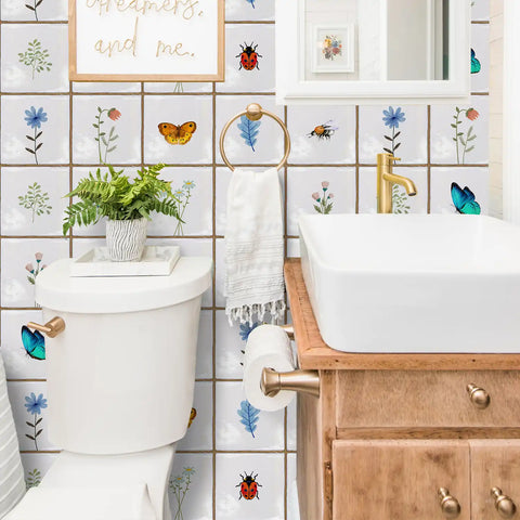 10 Pcs Provence Wall Stickers, Stick Wall Backsplash Decals Home Tiles, Waterproof Stickers for Kitchen, Living Room, Bathroom 10 Pcs Provence Wall Stickers, Stick Wall Backsplash Decals Home Tiles, Waterproof Stickers for Kitchen, Living Room, Bathroom