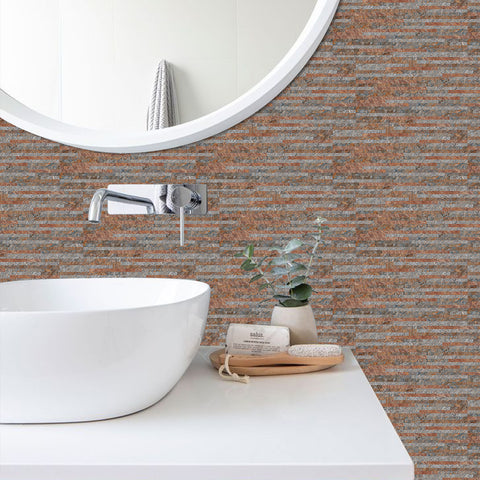 Dark Brown Annulus Marble Textured Floor Stickers Rustic Peel and Stick 6pcs Dark Brown Annulus Marble Textured Floor Stickers Rustic Peel and Stick 6pcs