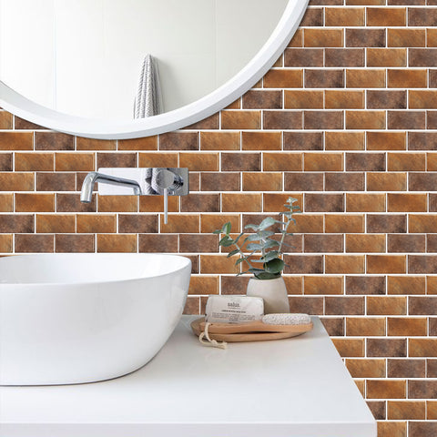 Warm Brown Marble Textured Floor Stickers Rustic Peel and Stick Warm Brown Marble Textured Floor Stickers Rustic Peel and Stick