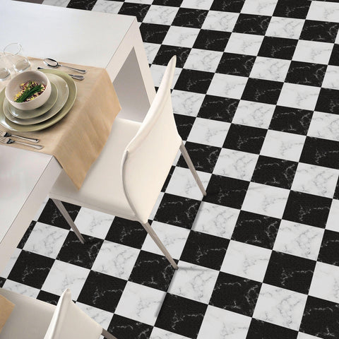 DIY Flooring for Kitchen, Dining Room, Bedrooms & Bathrooms, 12" x 12", Peel and Stick Floor Tile Black and White, (5pcs) DIY Flooring for Kitchen, Dining Room, Bedrooms & Bathrooms, 12" x 12", Peel and Stick Floor Tile Black and White, (5pcs)