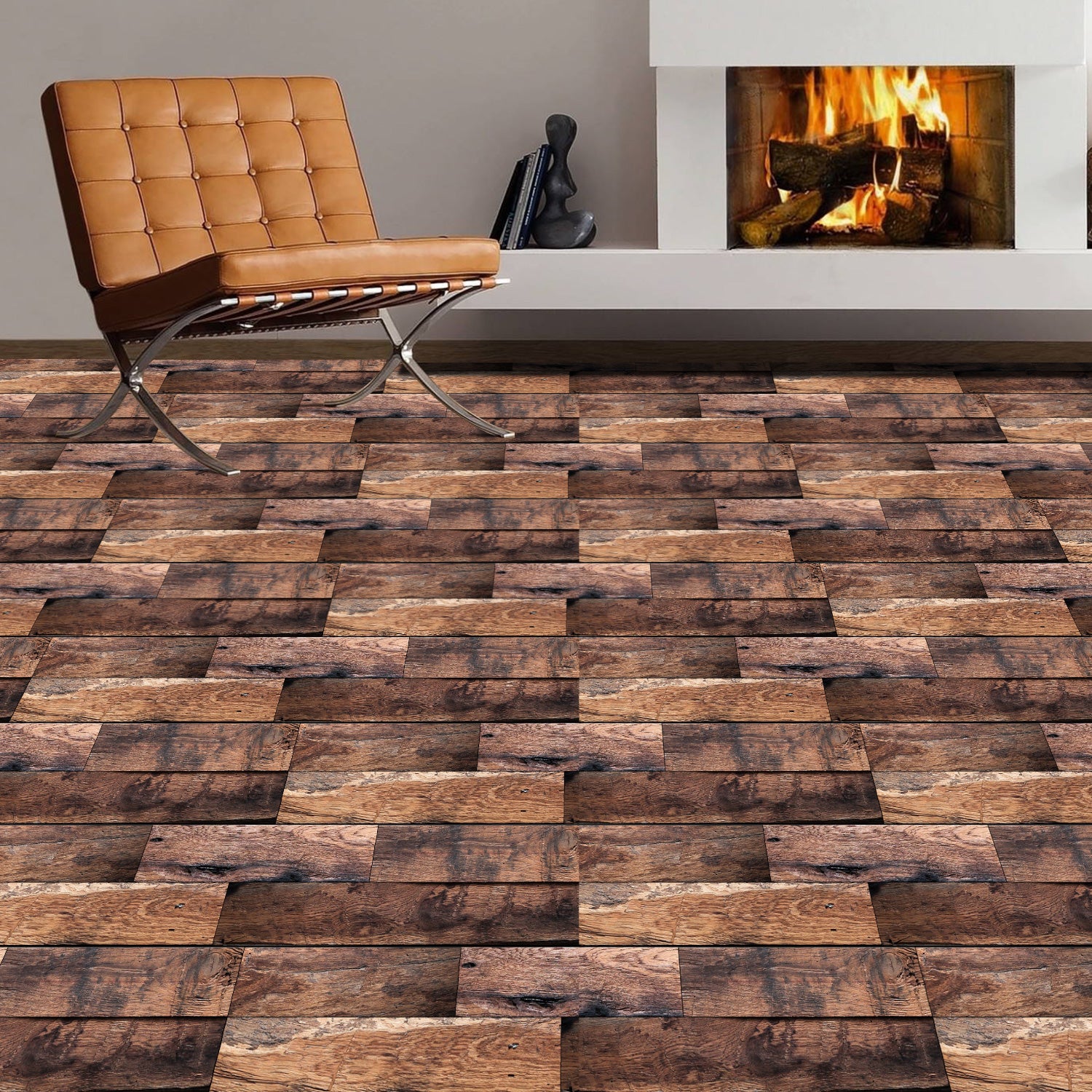 Dark Brown Oak Wood Looking Wallpaper for Living Room Dark Brown Oak Wood Looking Wallpaper for Living Room